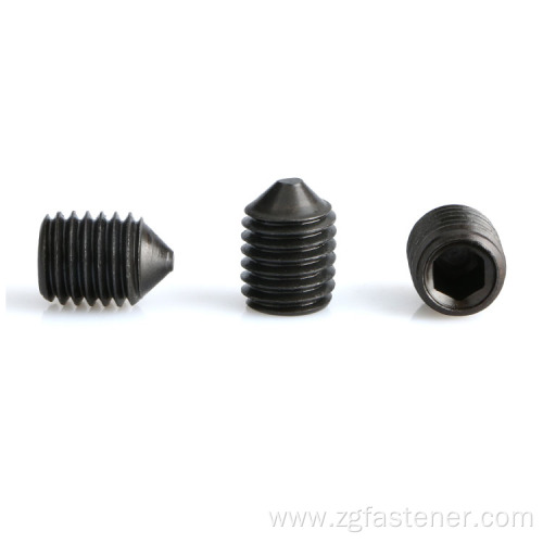 grade 4.8 black zinc plated set screws with cup point / Carbon steel screws